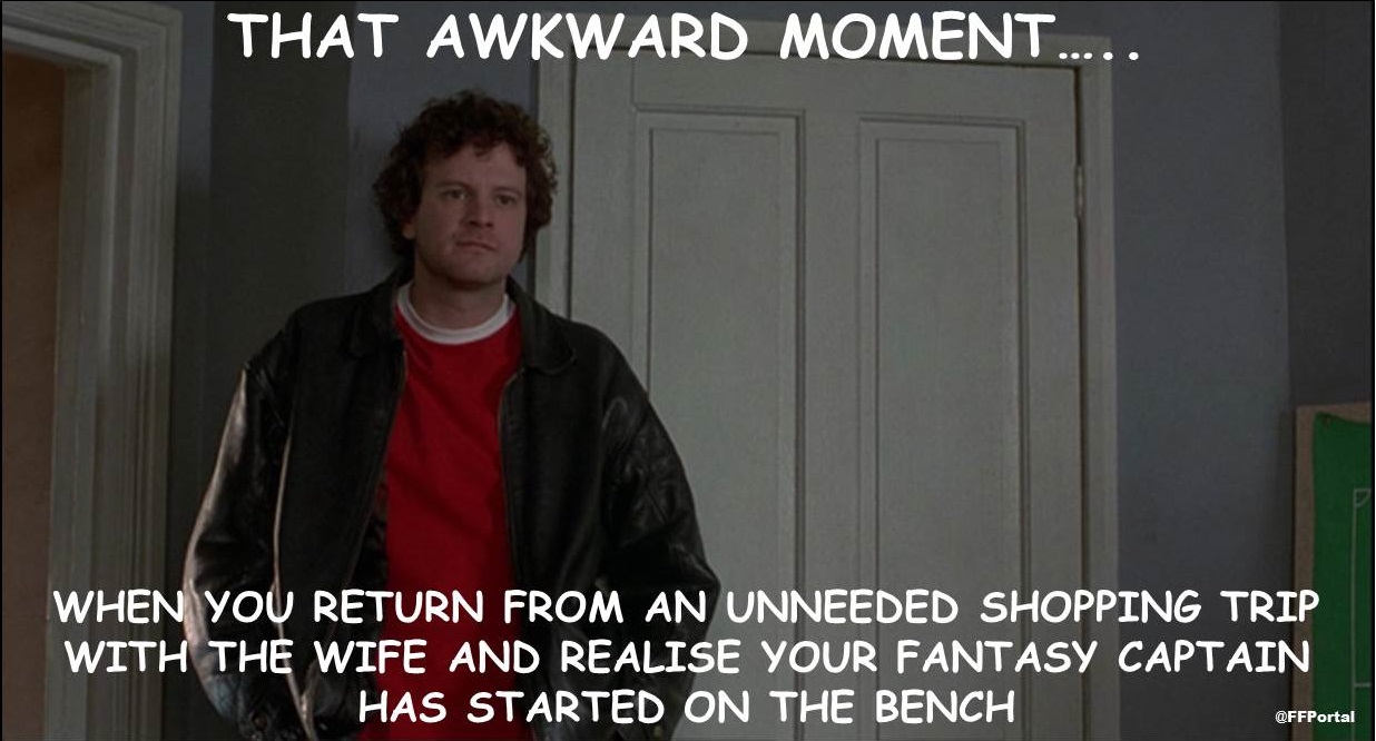 Fantasy football captain benched meme