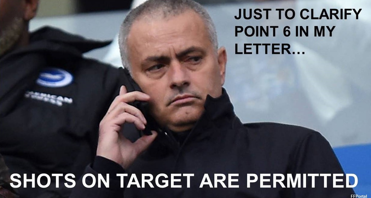 José Mourinho shots on target football meme