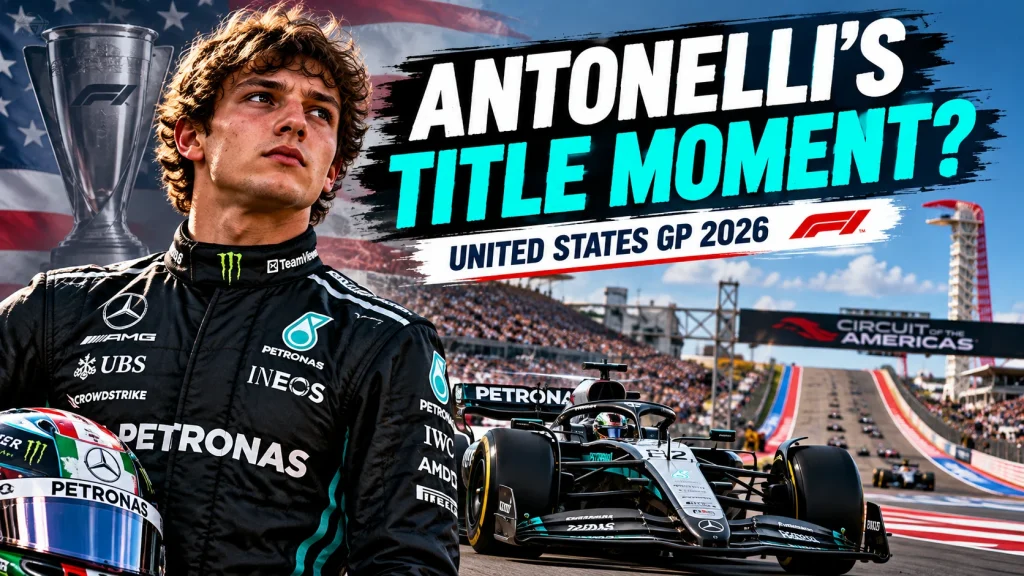 Kimi Antonelli targets the 2026 Formula 1 world championship at the United States Grand Prix in Austin.